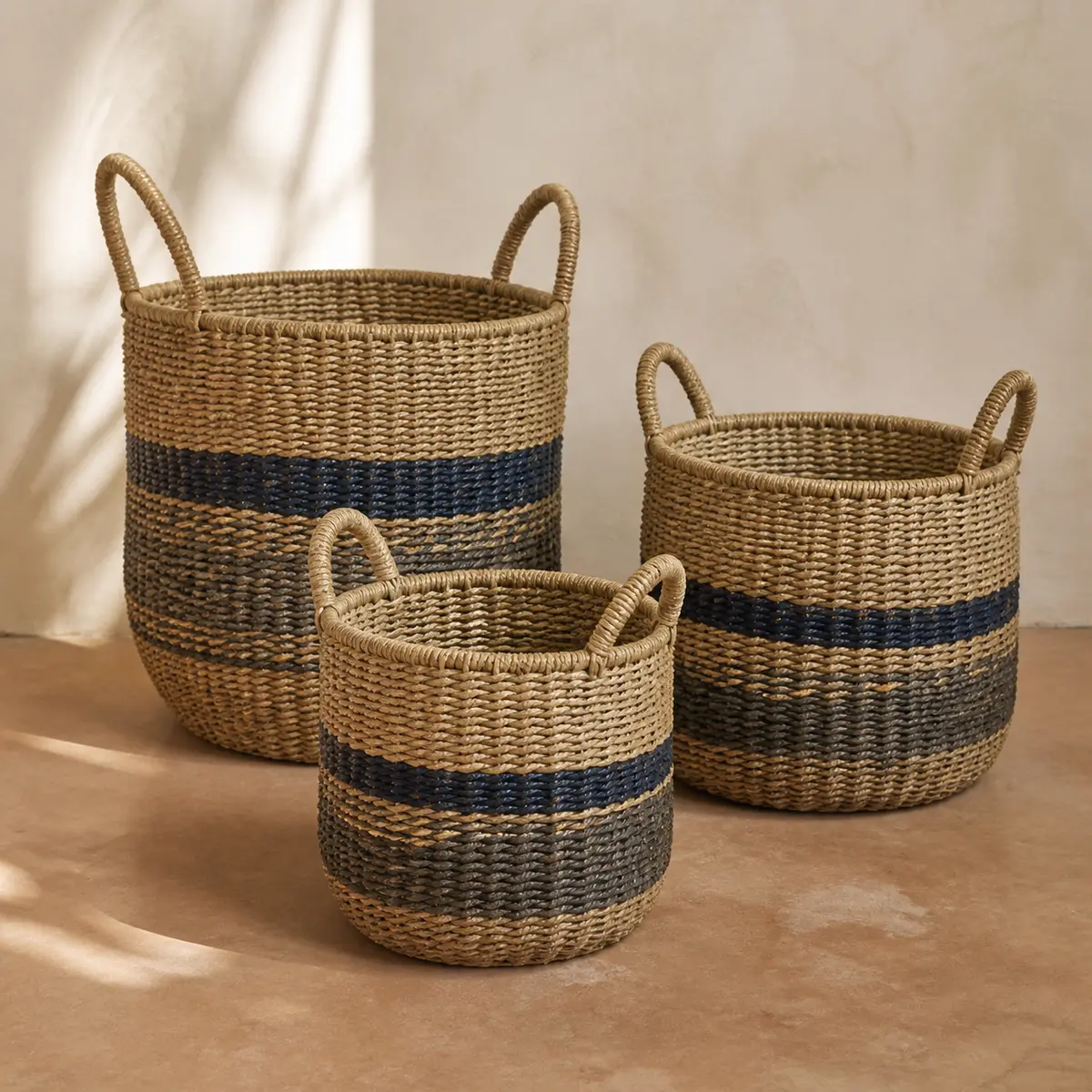 Woven storage baskets