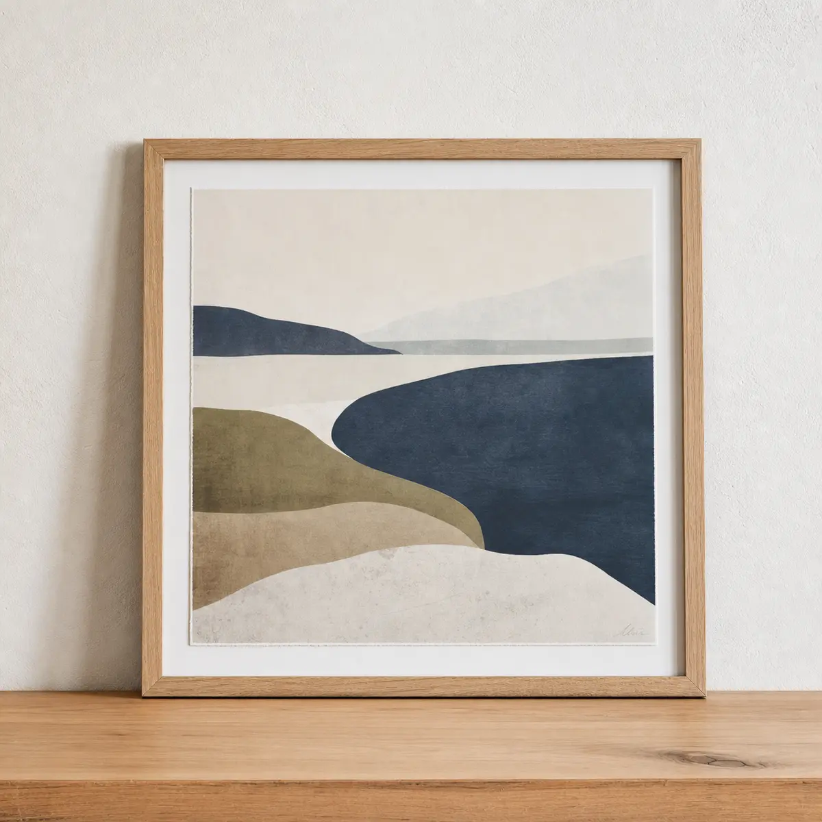 Framed art in a quiet interior